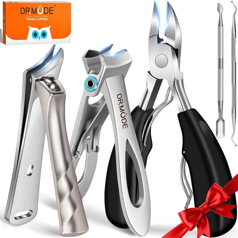 DRMODE Toenail Clippers for Seniors Thick Toenails, Large Toe Nail Clippers for Men Thick Nails with Wide Opening, Sharp Heavy Duty Ingrown Toenail Clippers Nail Cutter Long Handle with Slanted Blade - Image 1